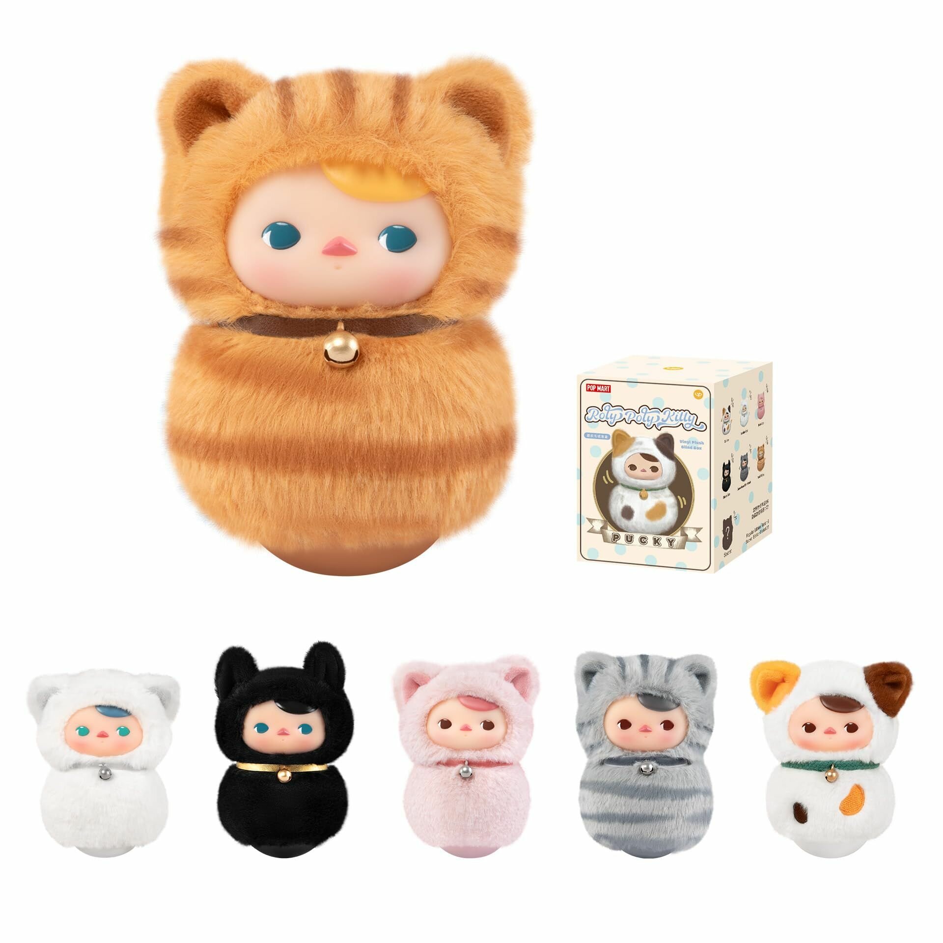 Коллекционная фигурка Слепая коробка POP MART PUCKY Roly-Poly Kitty Series-Vinyl Plush