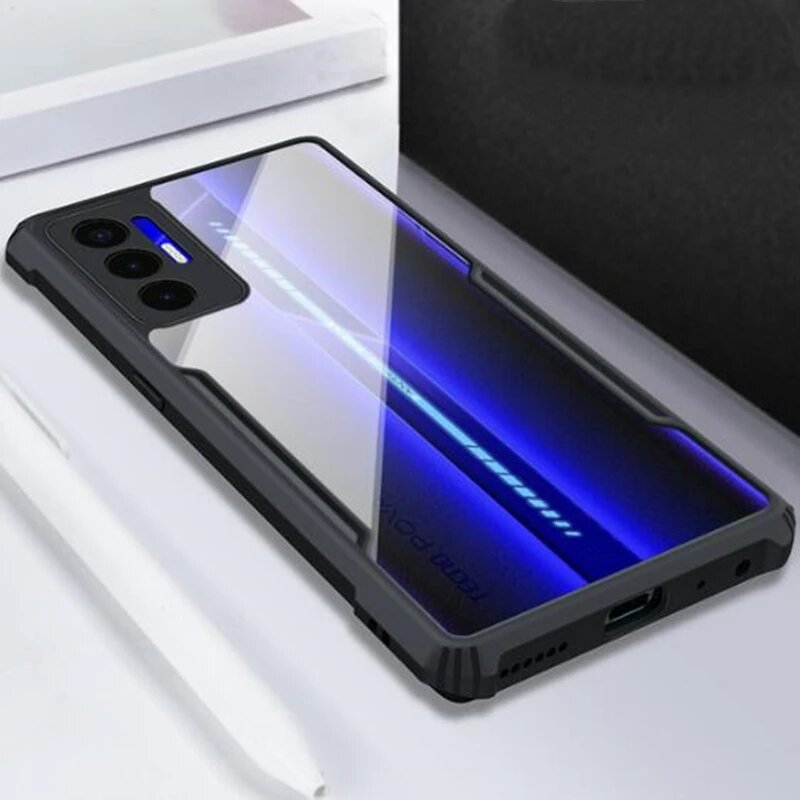 Чехол для Tecno Pova 3, бронированный противоударный бампер для Tecno Pova 3, прозрачный чехол для телефона, Простой Прозрачный чехол TecnoPova3, Черный, For Tecno Pova 3
