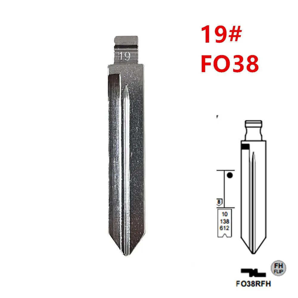 10 шт. необрезанные металлические лезвия для ключей 19 # FO38 для Ford Lincoln Mercury в США для KD Keydiy Xhorse VVDI Пульты Универсальный No 19