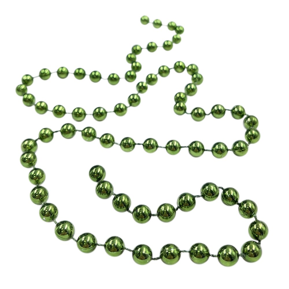 Бусы пластиковые на елку ø 08 см темно-зеленые 1000 см в прозрачной упаковке