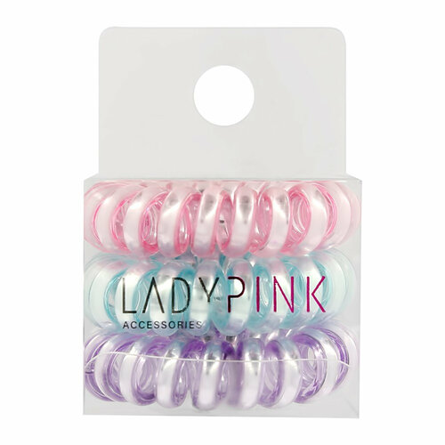 фото Набор резинок для волос lady pink basic slinky box, 3 штуки в упаковке