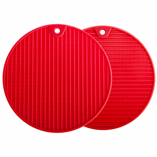 Подставка под горячее термостойкая силиконовая круглая 17 см двухсторонняя 190₽