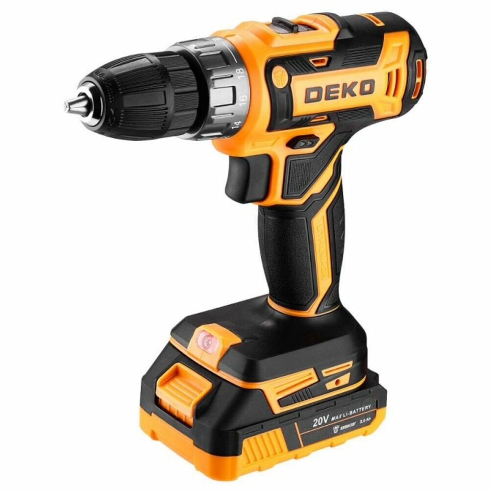 Обзор: Аккумуляторная дрель-шуруповерт Deko GCD20DU PRO в кейсе + набор 63 инструмента для дома, 20В, 2х3.0Ач 083-1039