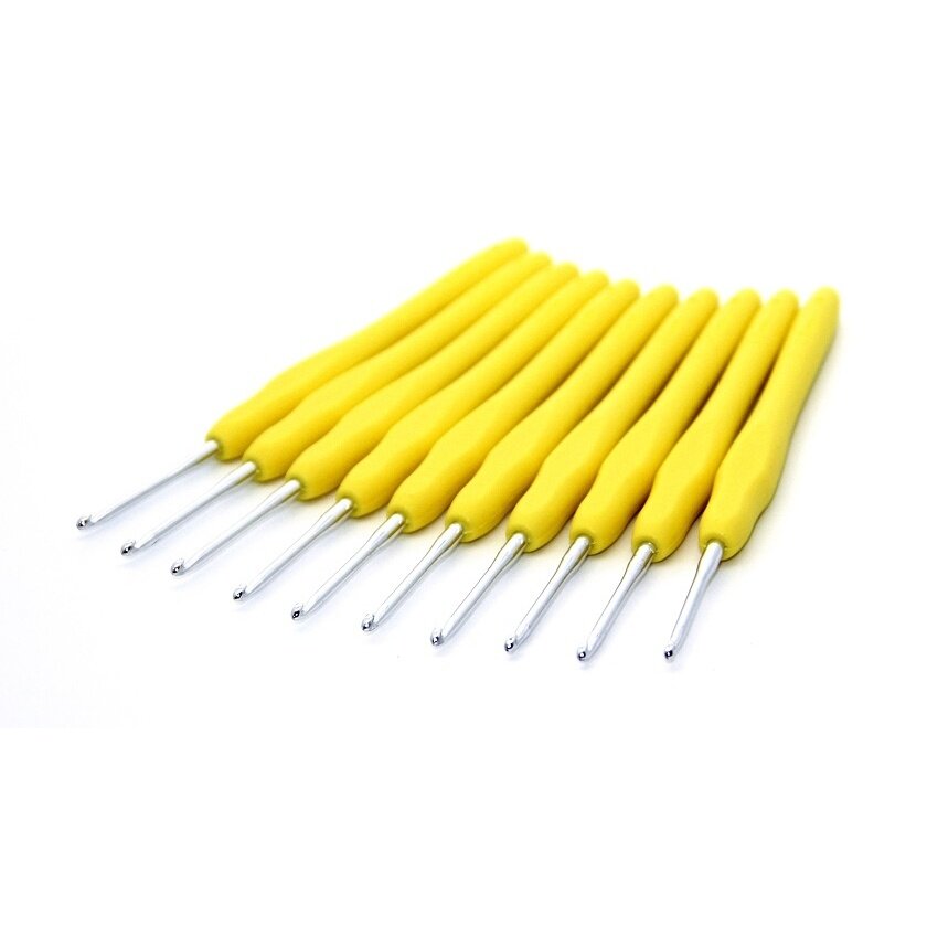 Крючки для вязания Рукоделие односторонние алюминиевые, с силиконовой ручкой, 2,5 мм, 10 шт