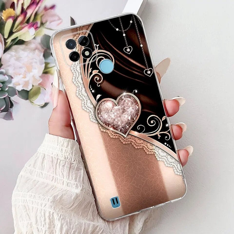 Для Realme C21y C25y C25 C25s чехол для телефона прозрачная Коричневый, TPU-901, Realme C21y C25y