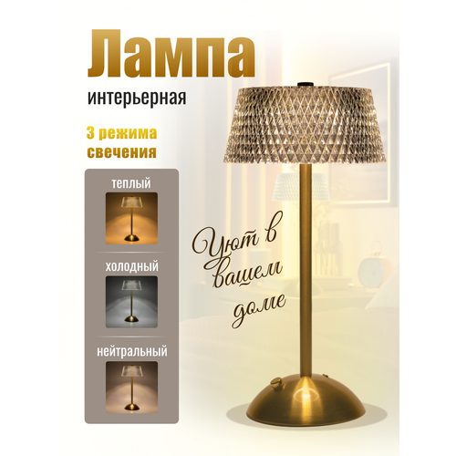 Лампа настольная U_project LED 16 светодиодов сенсорное управление золотой цвет 1256₽