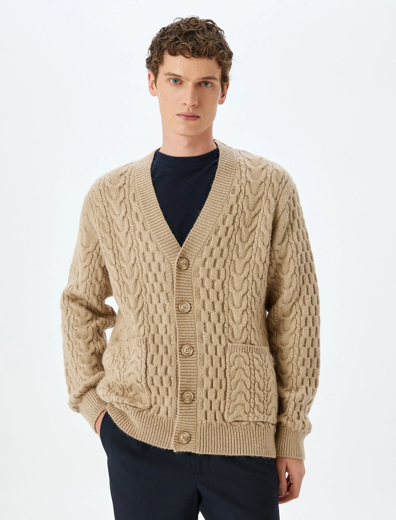 Кардиган KOTON, размер XL, бежевый — фото 1