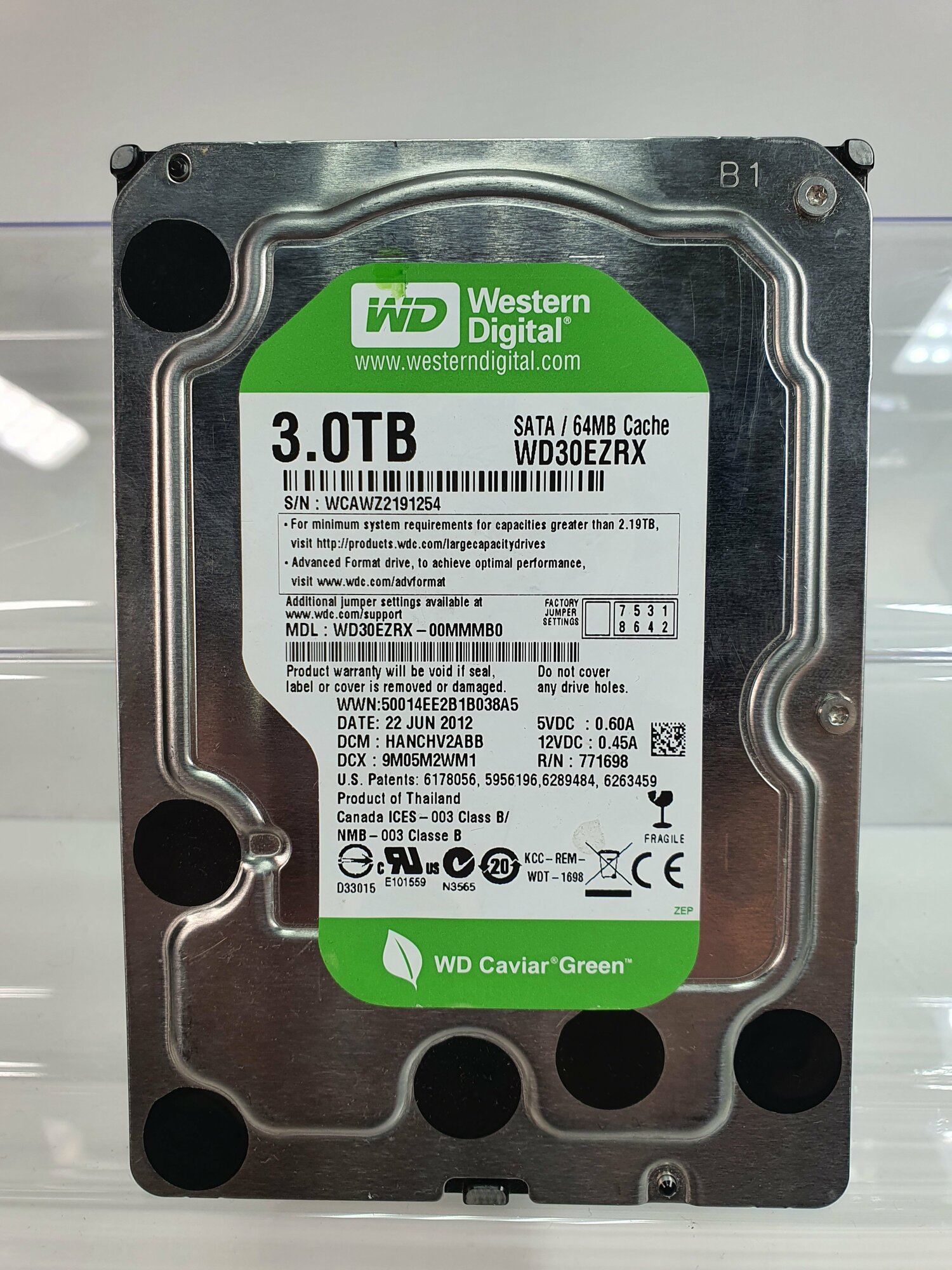 BQTEC Disco Rigido HDD 500GB WD5000AZRX Ricondizionato - 5400 RPM, 64MB Cache, SATA III 3.5'' - 6