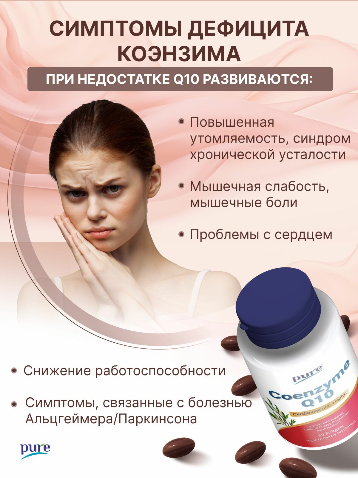 Бад Для Сердца И Сосудов Коэнзим q10 100 мг, антиоксидант для сердца, сосудов, энергии, бодрости, 90 капсул
