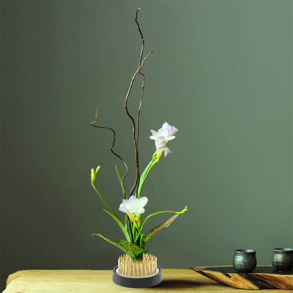 Круглая булавка для цветочной композиции Ikebana Kenzan, 40 мм, диаметр. 40 мм фиксированный инструмент для украшения цветов для икебаны, кэндзана и японской цветочной аранжировки — фото 1