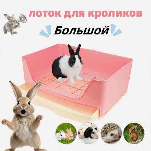 Изображение товара Большой Туалет лоток с решеткой и креплением к клетке для грызунов (для кроликов, хорьков, хомяков, шиншилл, дегу, морских свинок