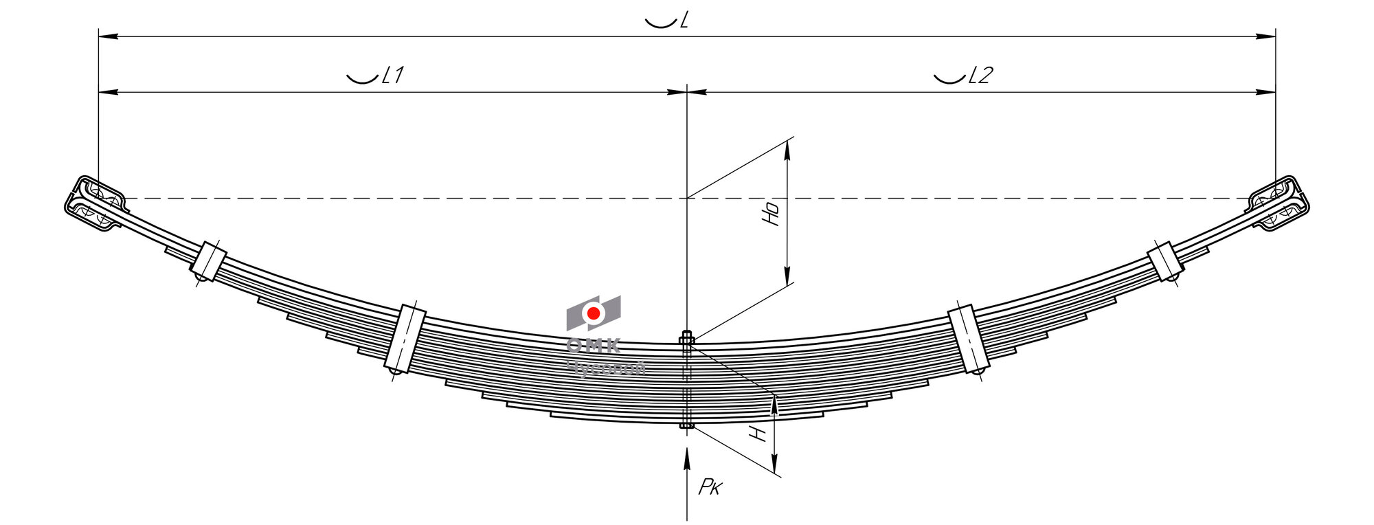 Рессора передняя для УАЗ 2206 3303 3909 13 листов