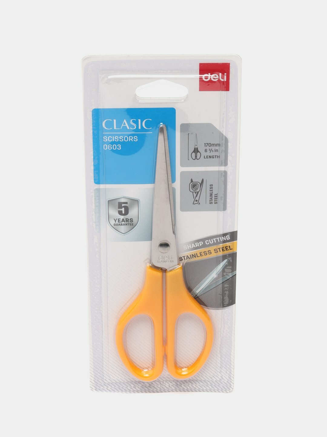 Ножницы Deli E0603, 170 мм, Светло-оранжевый