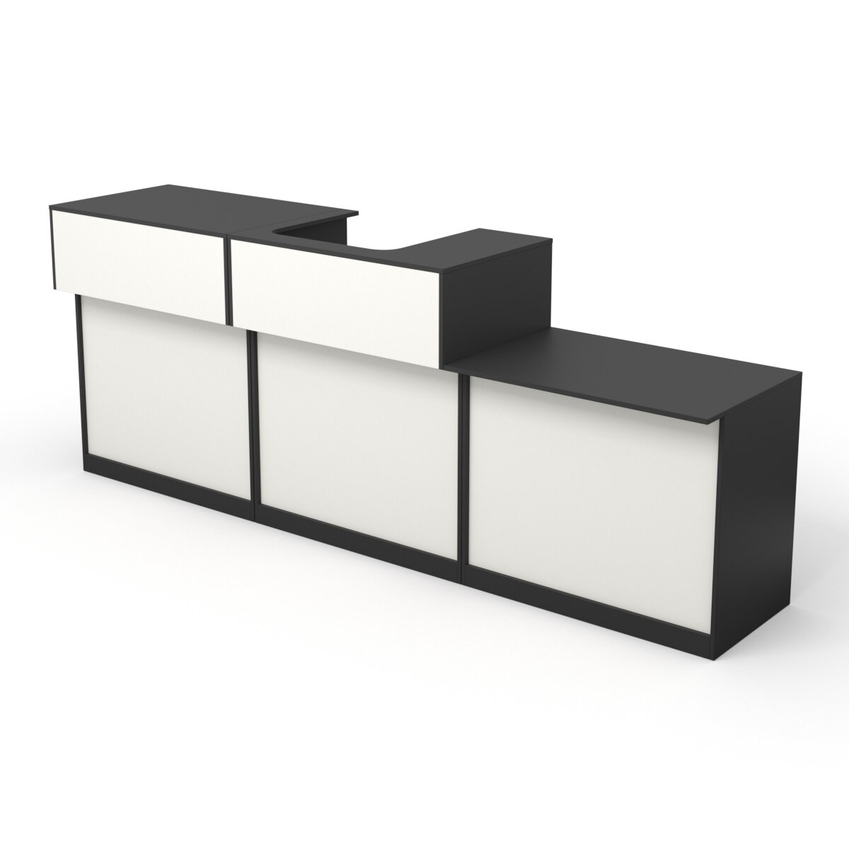 Комплект прилавков и кассовых столов "Эксперт" №3 Черный и Белый