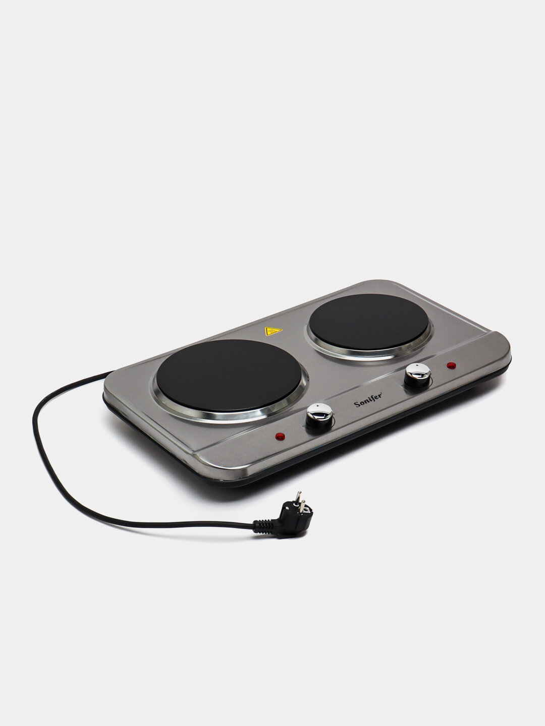 Электрическая плита Sonifer SF-3052, нержавеющая сталь, 2 конфорки — фото 1