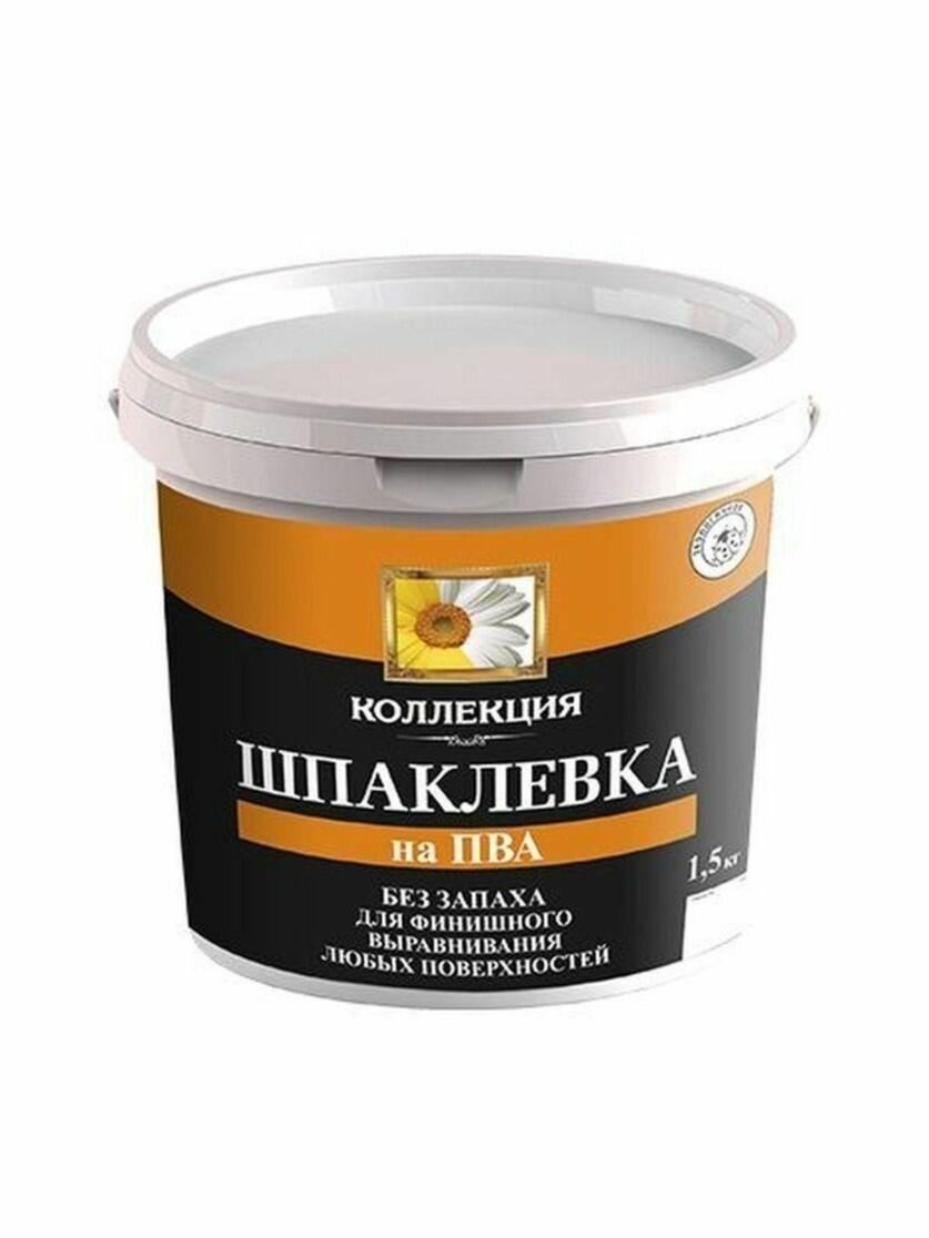 Шпаклевка "Коллекция", на основе ПВА, готовая, для внутренних работ, белая, 0.8кг