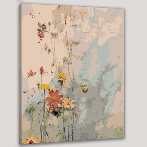 Изображение товара Картина по номерам 40x50 см, картина, смешанная техника, коллаж, старинные карты, прессованные цветы, мистическая тропа