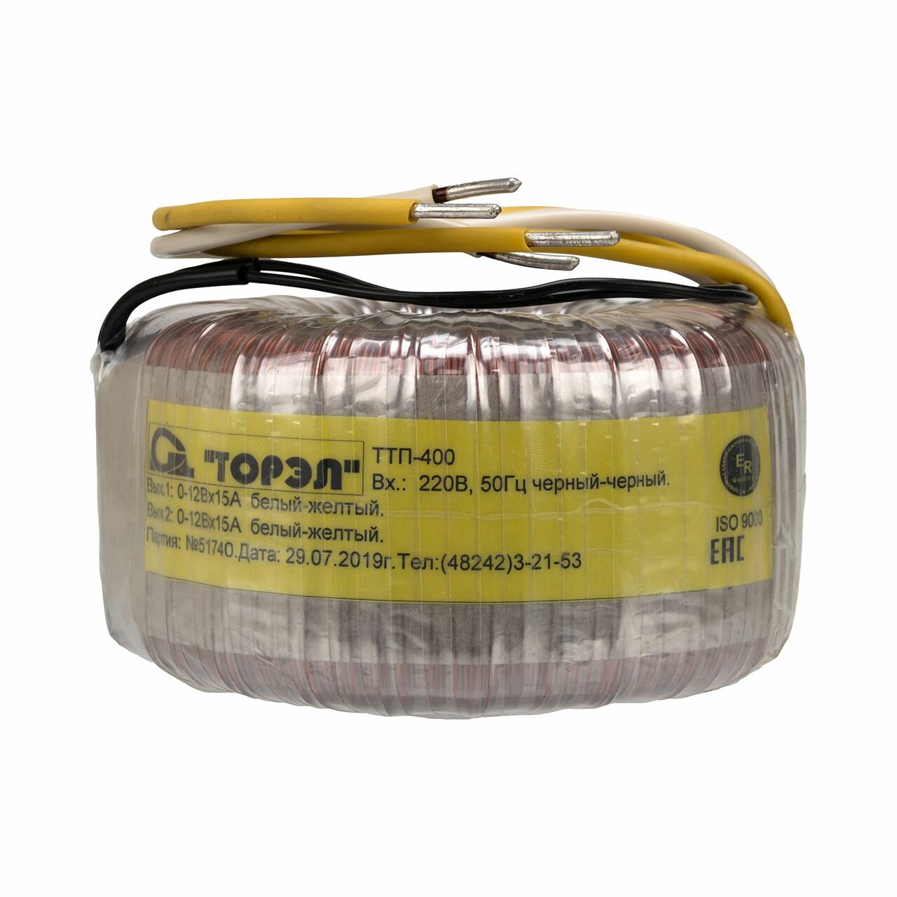 Тороидальный трансформатор торэл ТТП-400 220В 2х12В