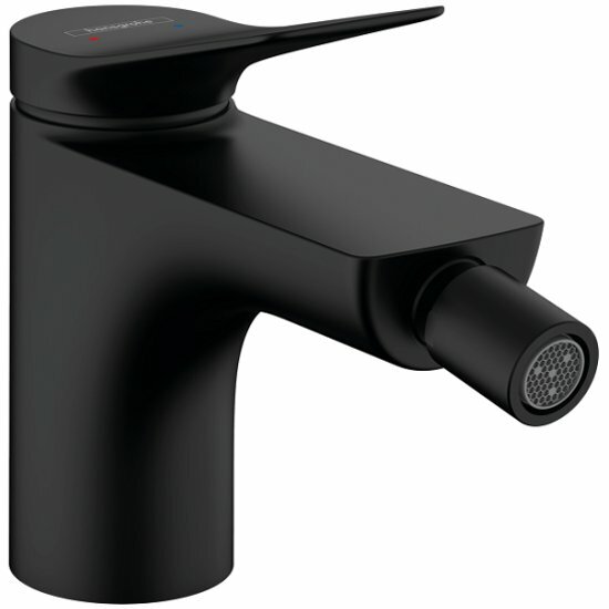 Смеситель для биде Hansgrohe Vivenis, со сливным гарнитуром, матовый черный