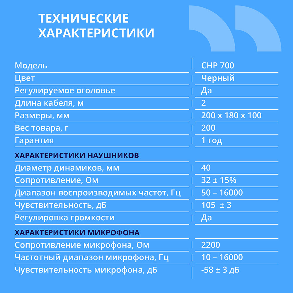 Cbr Наушники CHP 700, Полноразмерная комп. гарнитура, USB, регул. громк, регул. оголовья, длина каб. 2м, цвет чёрный — фото 1