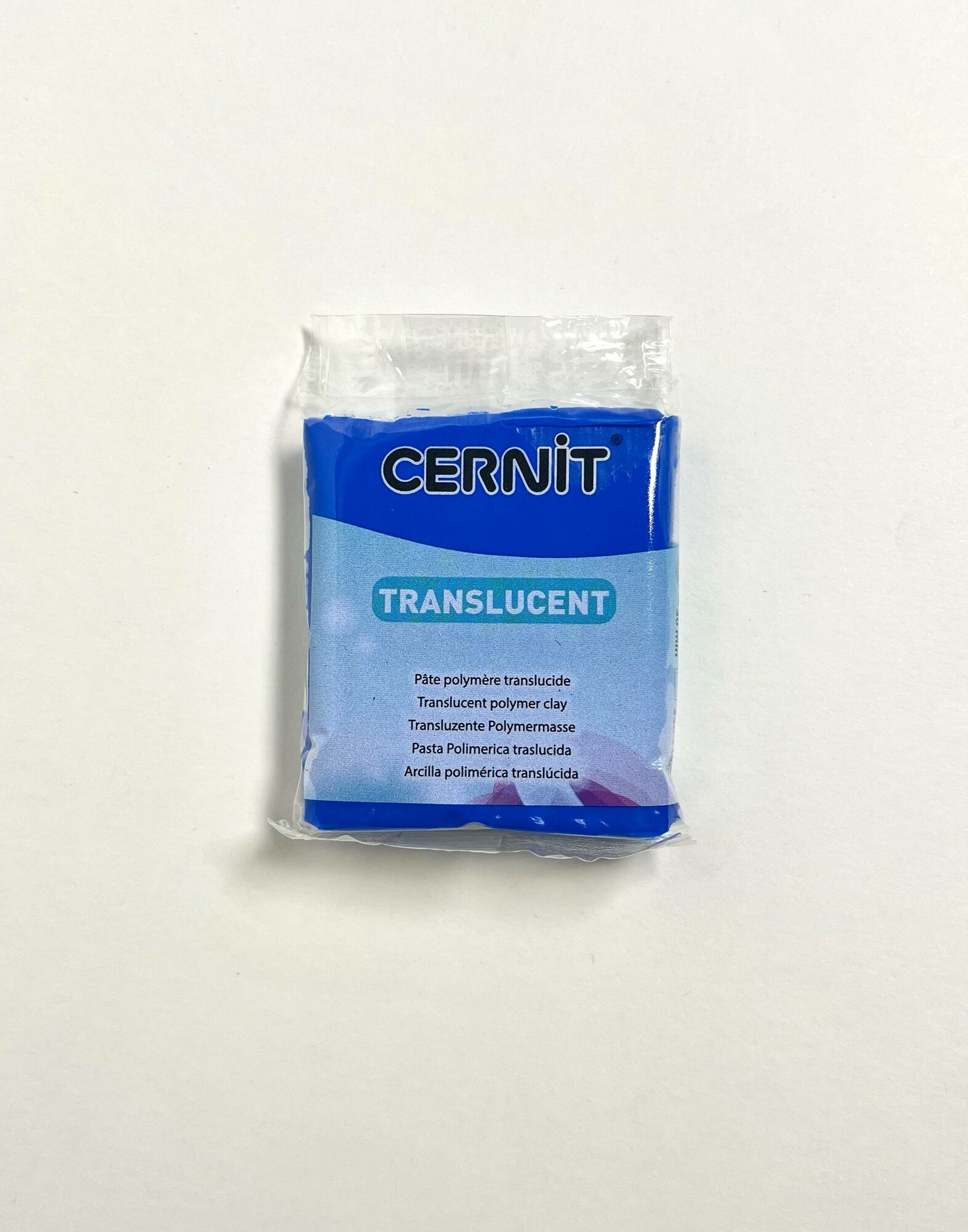 Полимерная глина Cernit "Translucent sapphire", цвет сапфировый, 56 грамм для лепки из полмерной глины