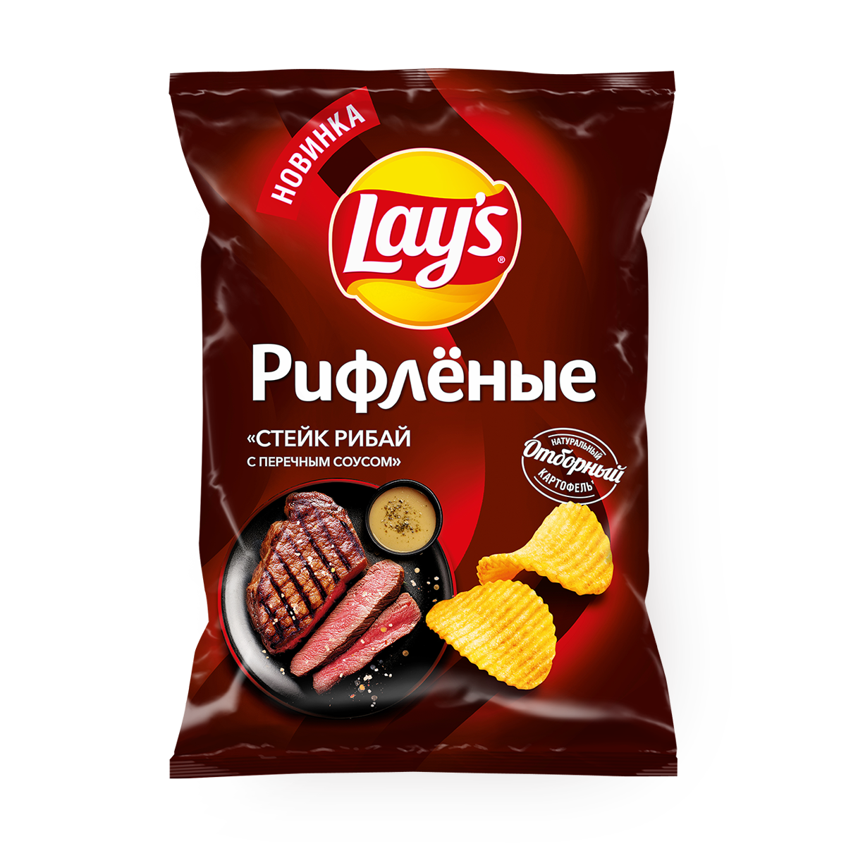 Чипсы Lay's "Стейк Рибай с перечным соусом", картофельные, 140 г