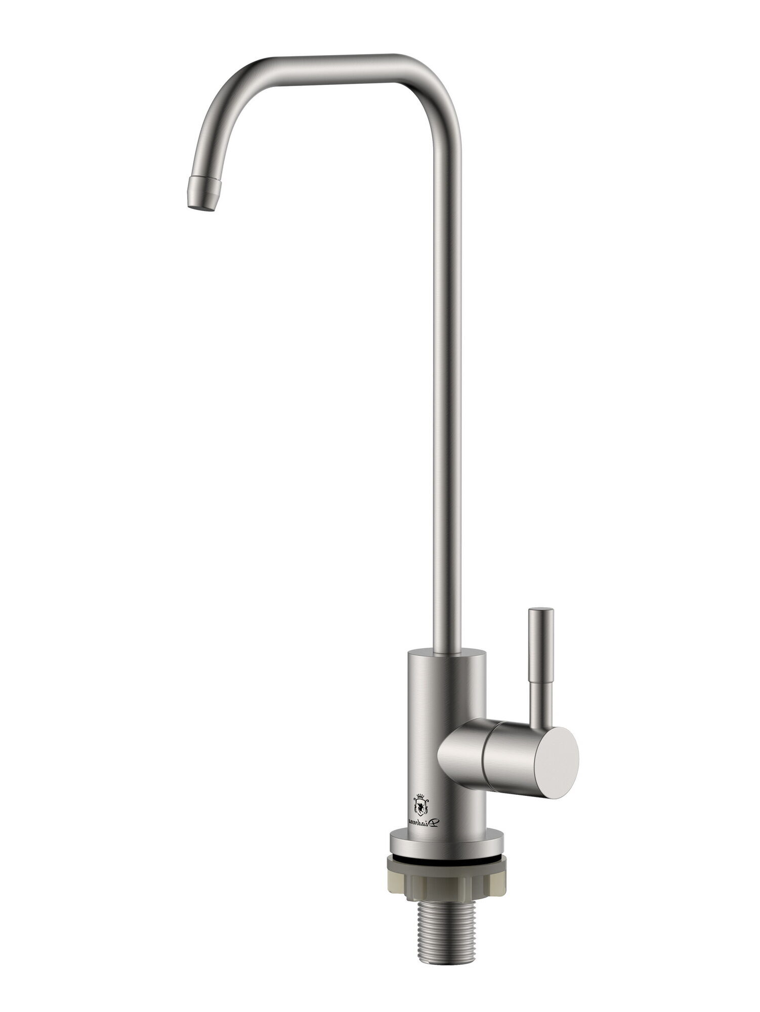 Кран для питьевой воды Diadonna, нержавеющая сталь, латунь, однорычажный, гибкий подвод, серый — фото 1