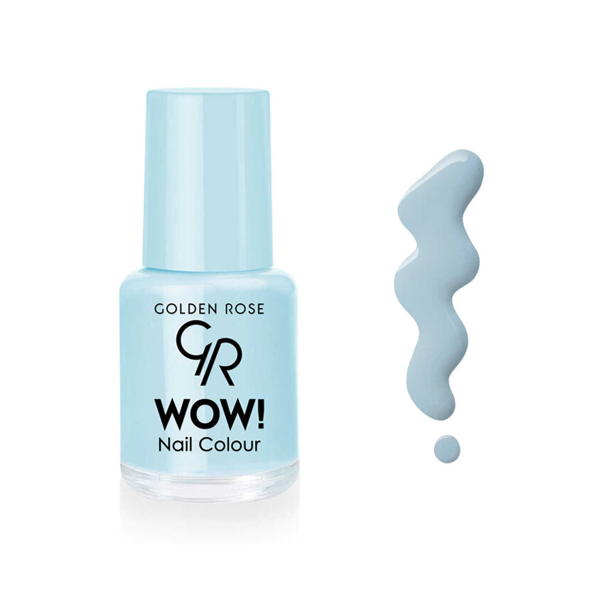 Лак для ногтей Golden Rose Wow! Nail Color, голубой, глянцевый, 6 мл