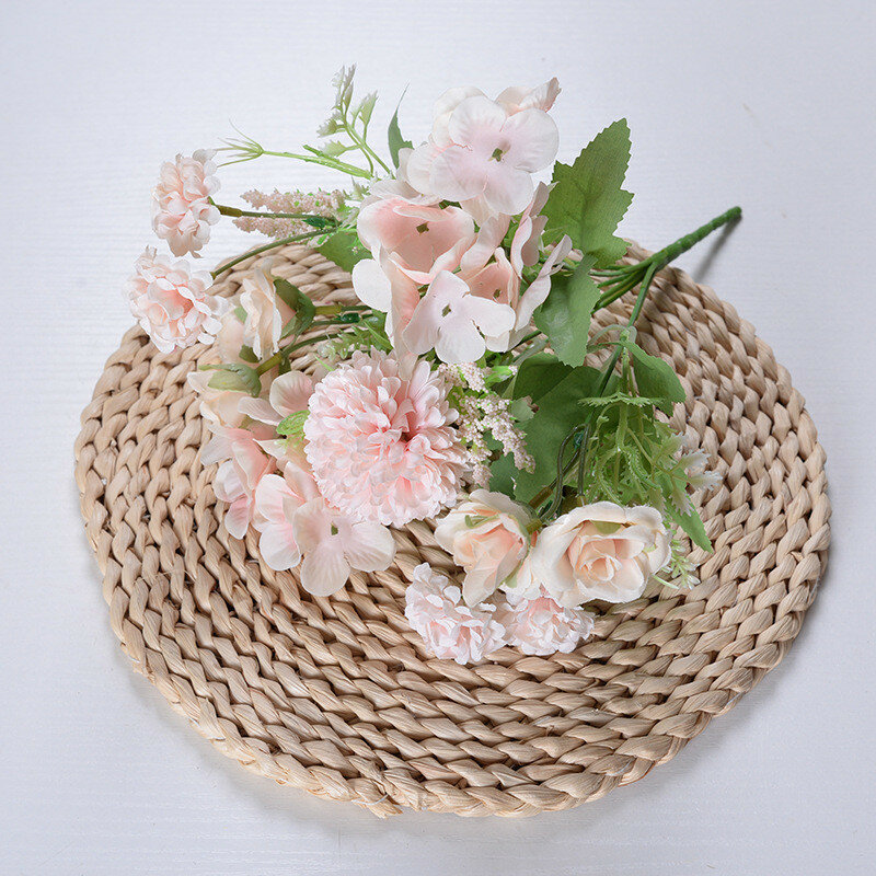 Искусственный хризантема смешанный букет цветов из шелка для украшения мероприятий и фотосессий розовый