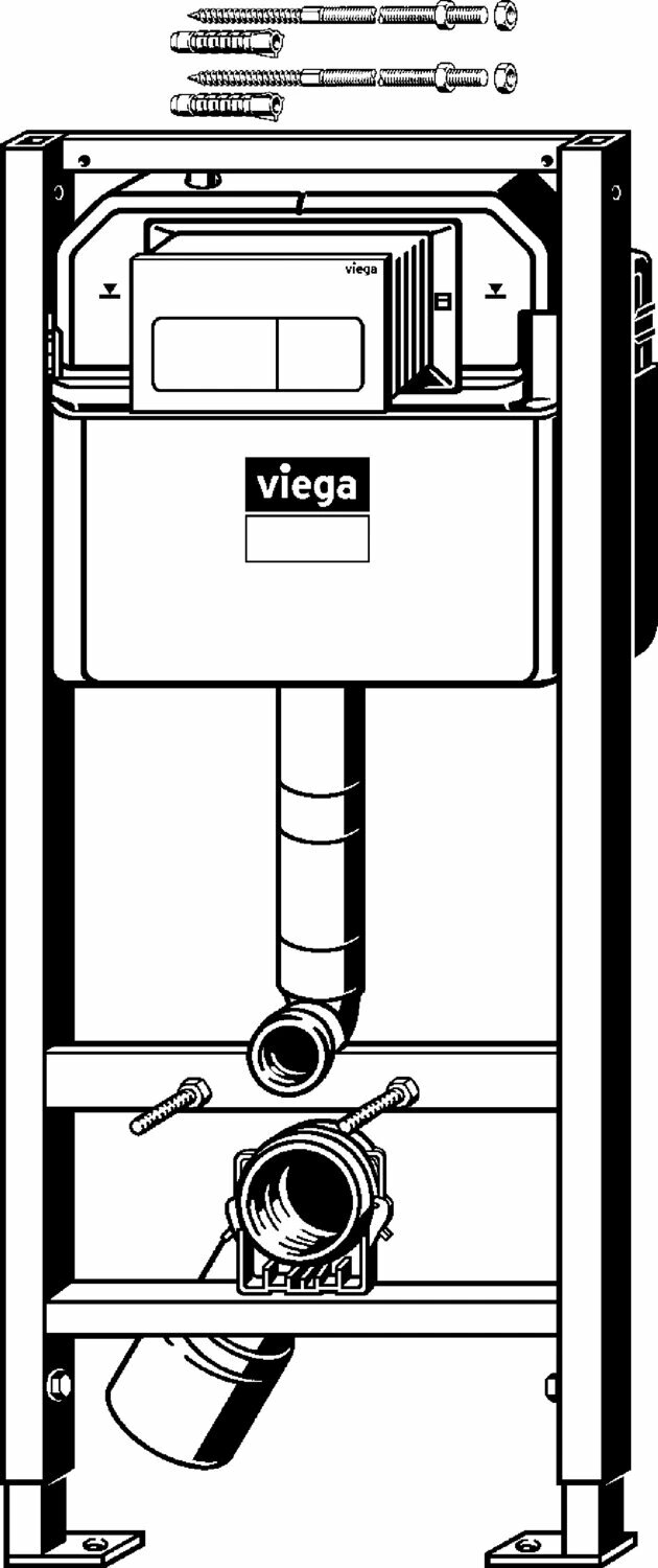 Инсталляция для унитаза Viega Prevista Dry Visign for Life 5 с кнопкой хром 792824