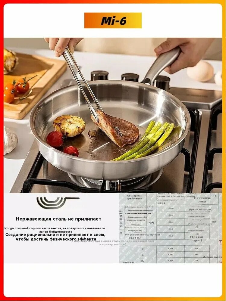 Картинки Xiaomi Сковорода , 30 см, без крышки, с фиксированной ручкой