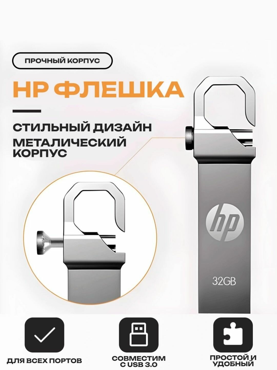 USB Флешка HP, высокоскоростная USB Флеш-карта, 2, 4, 8, 16, 32, 64, 128, 256 Гб