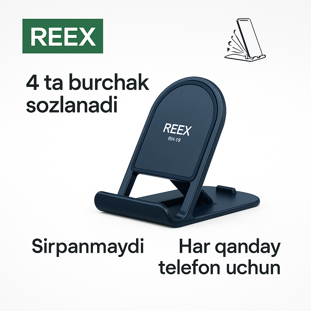 Держатель для телефона REE X RH-19, настольный, пластик, чёрный, 70 г