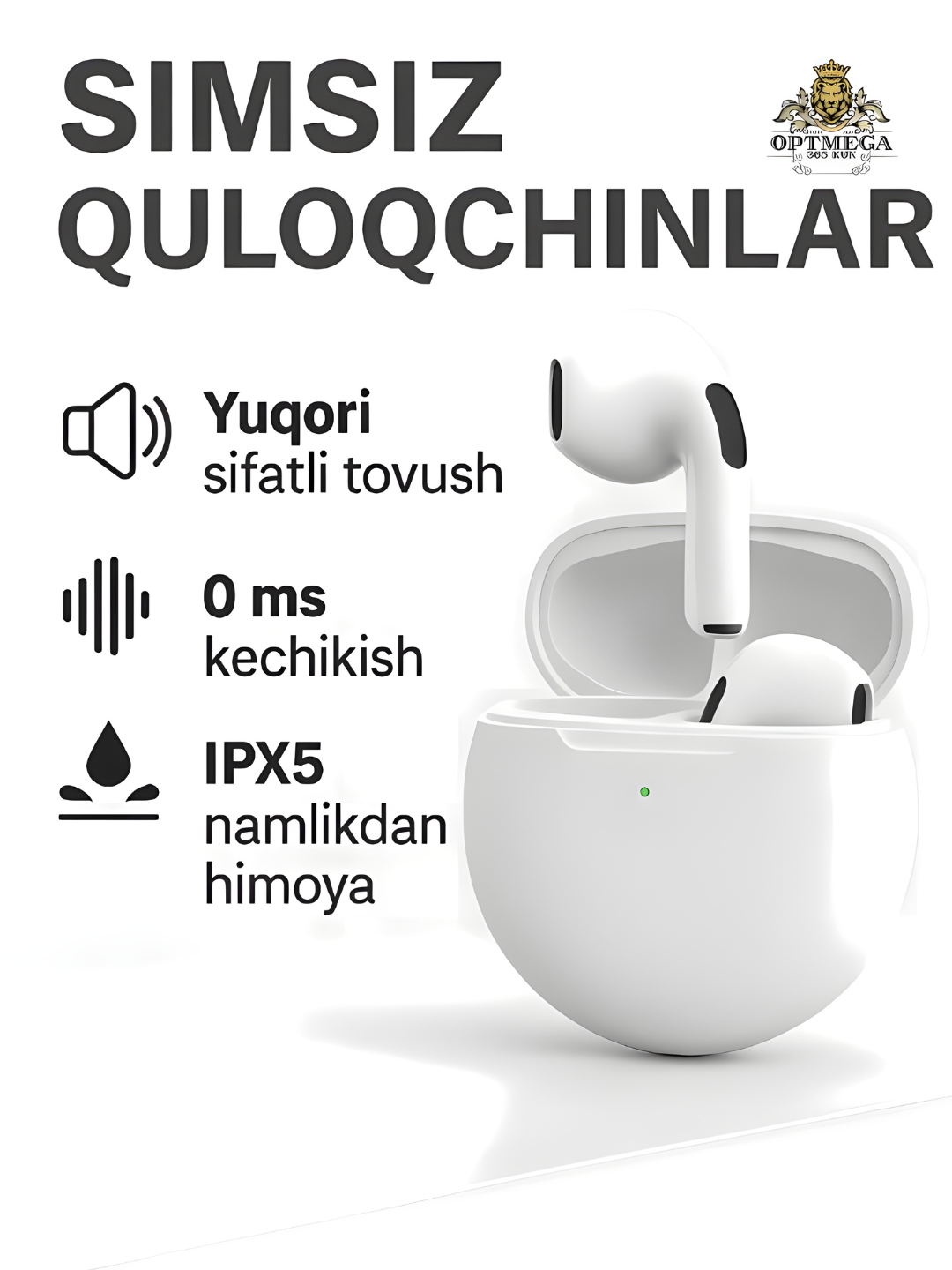 Наушники беспроводные Pro 6, полуоткрытый тип, белый, беспроводные