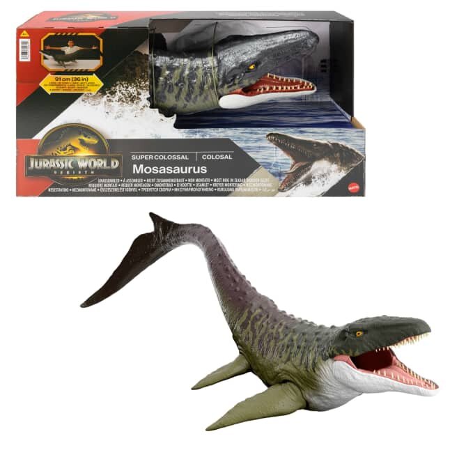 Jurassic World Rebirth Super Colossal Mosasaurus, интерактивный динозавр 94 см