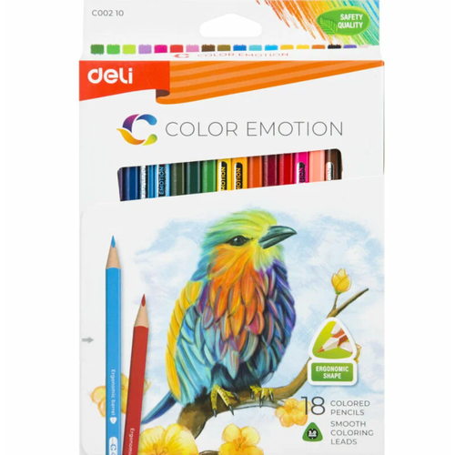 Deli Цветные карандаши Color Emotion, 18 цветов (EC00210), 18 шт., 24 уп.