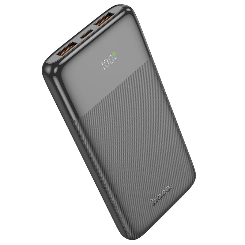 Универсальный Доп. Аккумулятор 10000mAh, J121, HOCO, выход: 2 USB (22.5W)+1 PD (20W) с дисплеем, черный