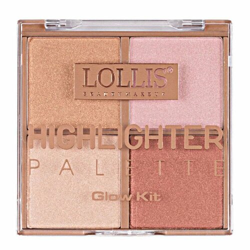 LOLLIS Хайлайтер для лица 4 Colors Highlighter Glow Kit 03 28г хайлайтер для лица glow lover oil infused highlighter 8г 010 glowing peony