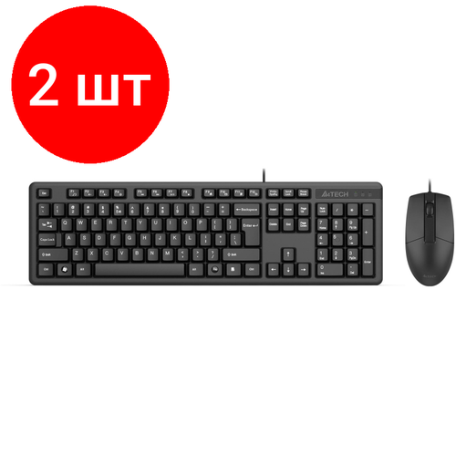 клавиатура мышь набор для пк оклик 400gmk с подсветкой проводной черный Комплект 2 наб, Набор клавиатура+Мышь A4Tech KK-3330S клав: черный Мышь: черный USB