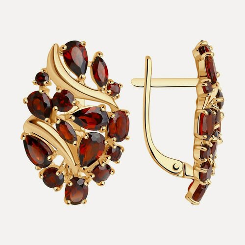 Изображение товара Серьги, красное золото, 585 проба, гранат
