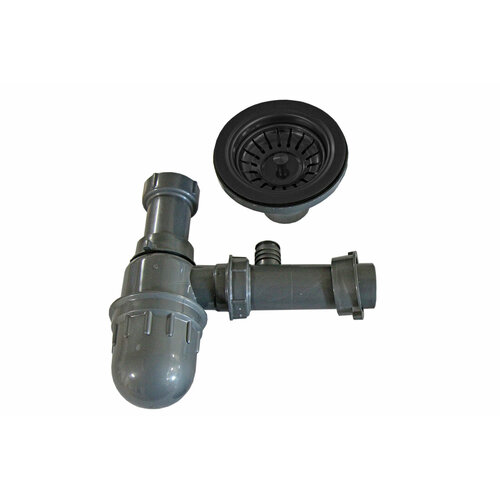 Выпуск круглый без перелива ZorG INOX W 2 GRAFIT с сифоном цвет графит 90 мм 2350₽