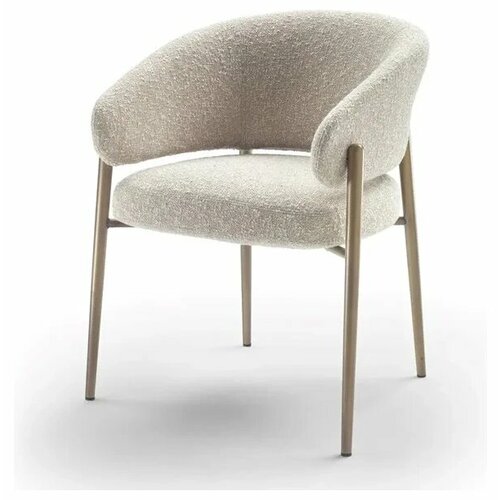 Полукресло Ultima Mebel Linda на золотистых ножках, бежевое, 60х60х83