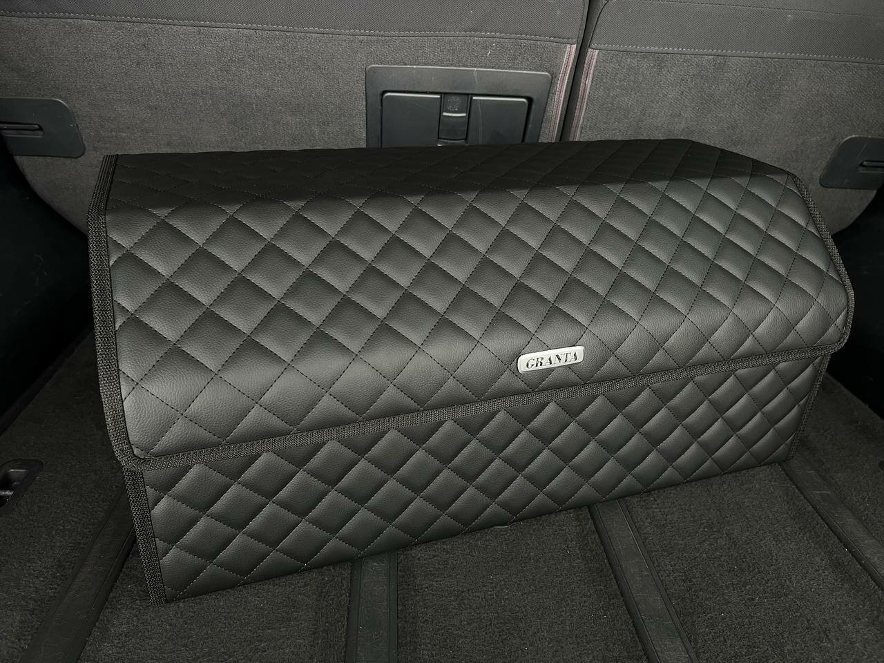 Органайзер в багажник LADA GRANTA / лада гранта / Кофр 70х30х30, сумка, саквояж, ящик, черный с черной отстрочкой