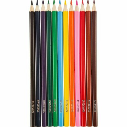 Карандаши цветные акварельные №1 School ColorPics шестигранные 12 цветов, 1743411