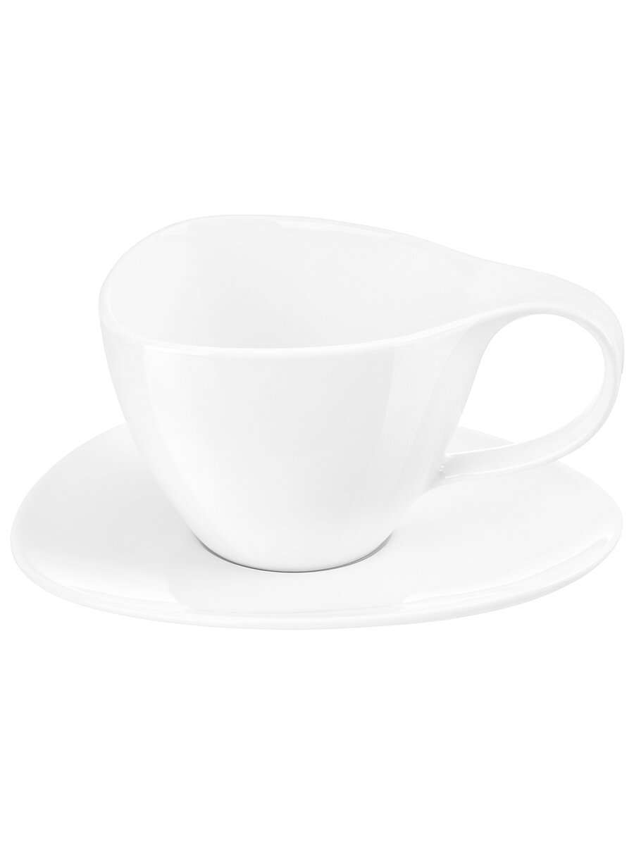 Чайная пара/ чашка с блюдцем/ кружка для чая/ кофе 2 предмета 300 мл Elan Gallery Колоранс, белая