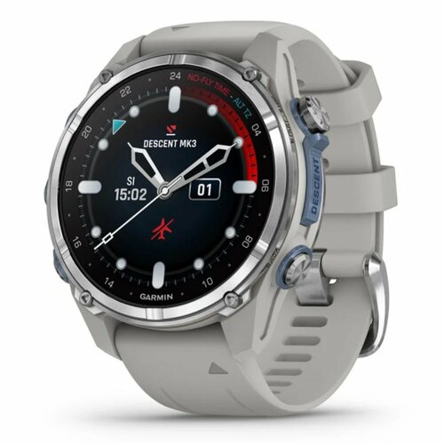 Умные часы Garmin Descent Mk3 - 43mm Stainless steel with Fog Grey silicone band 010-02753-04 14800000₽