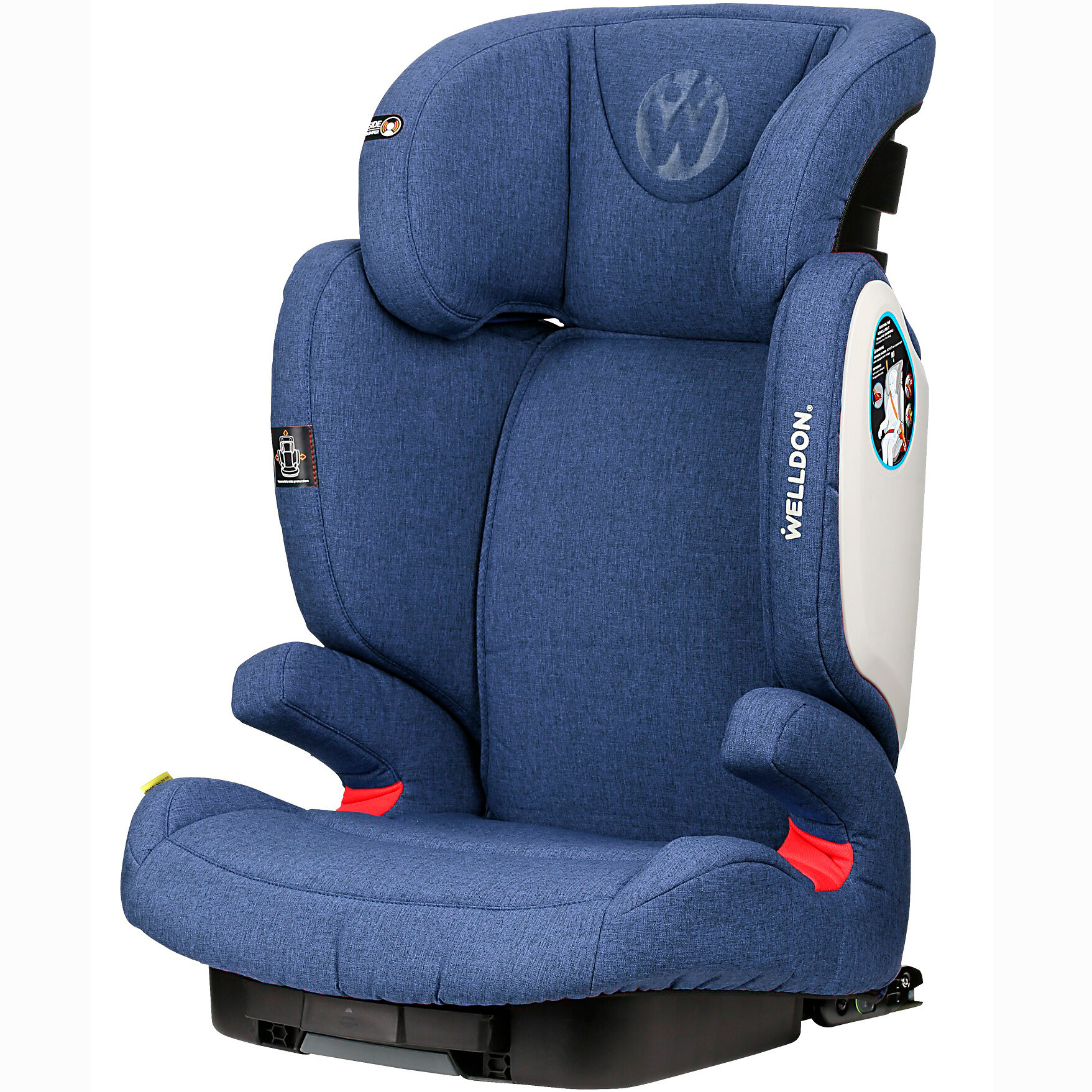 Детское автокресло Welldon Magic Nacre FIT с isofix, цвет Blue синий, группа 2/3 (от 3-х до 12 лет, 15-36 кг), сертифицировано ECE R44/04