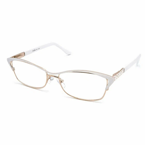 Готовые очки для зрения с диоптриями корригирующие женские G1179 белый, металл/очки для чтения для дали, РЦ62-64,+1.50
