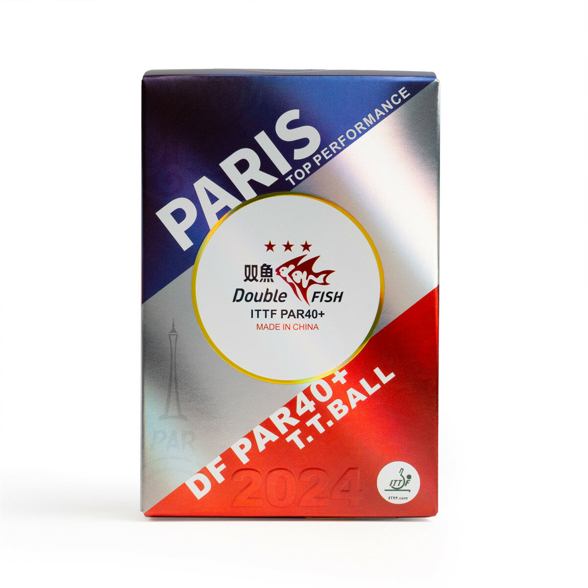 Мяч для настольного тенниса Double Fish Paris 2024 Olympic Games 3***, PAR40, 40+мм, ITTF Appr, уп.6 шт