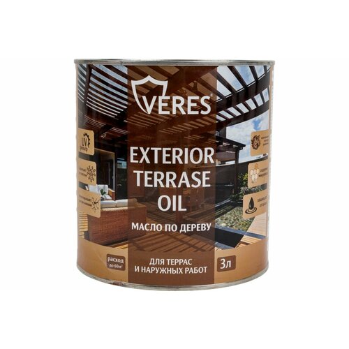 VERES Масло для дерева exterior terrase oil, 3 л, тик 255549